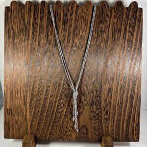 Italy Sterling Silver (925) Multi-Strand Knot Pendant Necklace With Lobster Clas